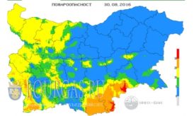 30 августа 2016 года Пожарная опасность в Болгарии