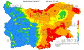 10 сентября 2016 года Пожарная опасность в Болгарии