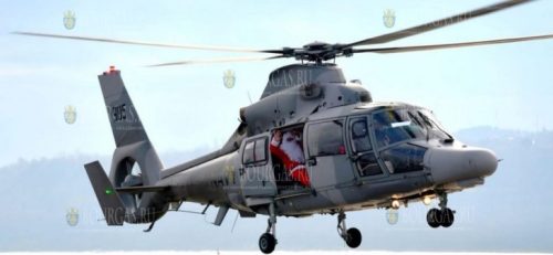 Дед Мороз и Белоснежка прибыли на вертолете в Варну