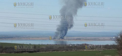 Большой пожар у озера Вайя в Болгарии