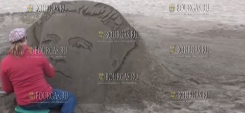 Лик Васила Левски на пляже Бургаса