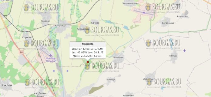 12 июля 2023 года землетрясение в Болгарии