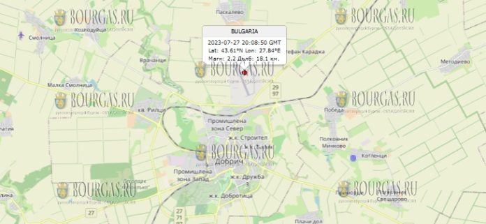 27 июля 2023 года землетрясение в Болгарии