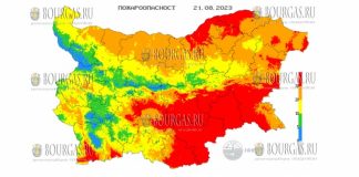 21 августа 2023 года пожароопасность в Болгарии