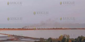 пожар на Атанасовском озере в Бургасе