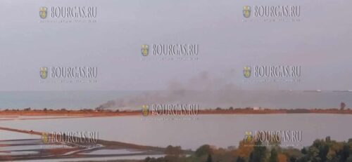 пожар на Атанасовском озере в Бургасе