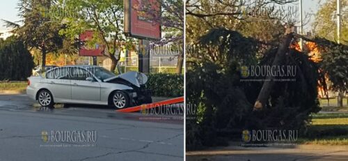В Пловдиве автомобиль врезался в дерево