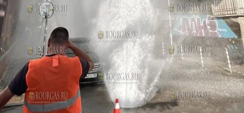 В Софии возник 20-метровый гейзер горячей воды