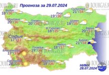 29 июля 2024 года погода в Болгарии