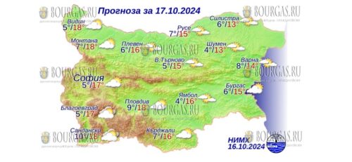 17 октября 2024 года погода в Болгарии