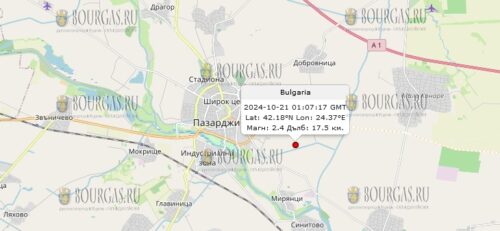 21 октября 2024 года землетрясение в Болгарии