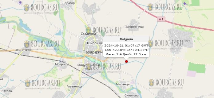 21 октября 2024 года землетрясение в Болгарии