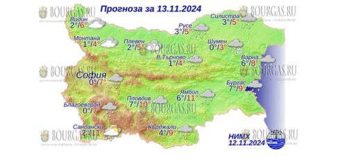 13 ноября 2024 года погода в Болгарии