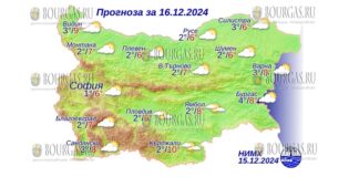 16 декабря 2024 года погода в Болгарии