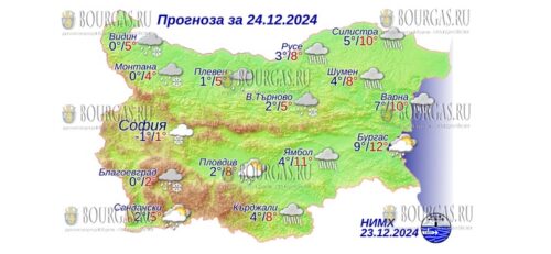 24 декабря 2024 года погода в Болгарии