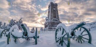 Перевал Шипка превратился в ледяное царство