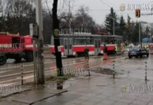 Трамвай сошел с рельсов в Софии