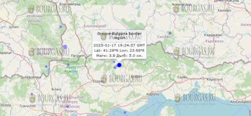 17 января 2025 года землетрясение в Болгарии