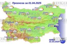 1 апреля 2025 года погода в Болгарии