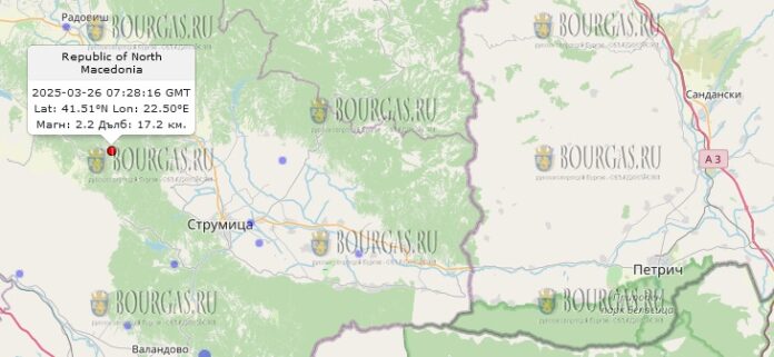 26 марта землетрясение в Болгарии