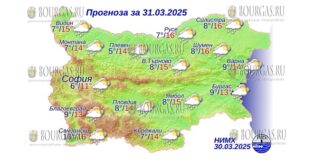 31 марта 2025 года погода в Болгарии