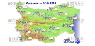22 апреля 2025 года погода в Болгарии
