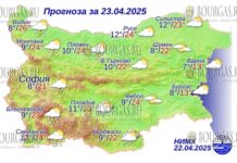 23 апреля 2025 года погода в Болгарии