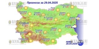 29 апреля 2025 года погода в Болгарии