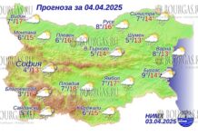 4 апреля 2025 года погода в Болгарии