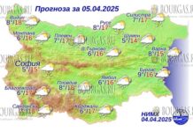 5 апреля 2025 года погода в Болгарии