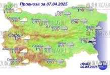 7 апреля 2025 года погода в Болгарии