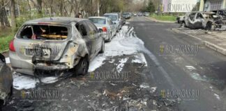 в Бургасе сгорели пять автомобилей