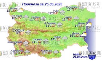 25 мая 2025 года погода в Болгарии