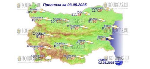 3 мая 2025 года погода в Болгарии