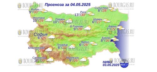 4 мая 2025 года погода в Болгарии