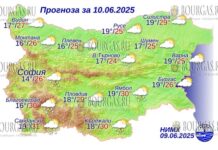 10 июня 2025 года погода в Болгарии