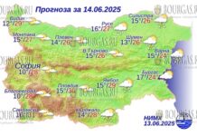 14 июня 2025 года погода в Болгарии