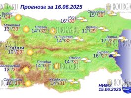 16 июня 2025 года погода в Болгарии