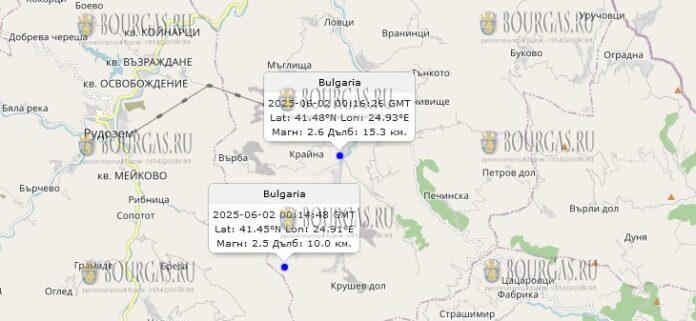 2 июня 2025 года землетрясение в Болгарии