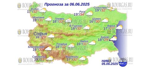 6 июня 2025 года погода в Болгарии