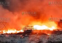 Крупный пожар под Бургасом, горело в дачном поселке Остриците 2