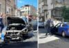 В центре Бургаса загорелся автомобиль