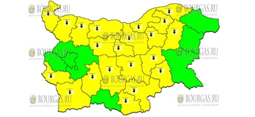 10 августа горячий Желтый Код в Болгарии