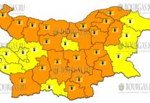 11 августа горячий Оранжевый и Желтый Код в Болгарии