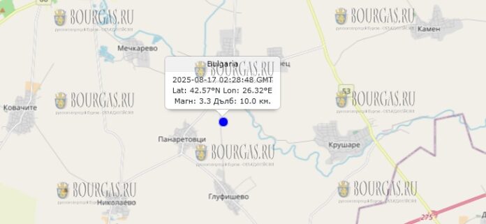 17 августа 2025 года землетрясение в Болгарии