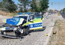 в ДТП в Болгарии попал полицейский автомобиль