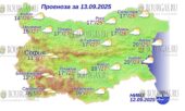13 сентября 2025 года погода в Болгарии