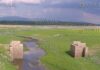 остов старого моста на водохранилище Копринка
