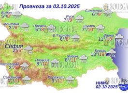 3 октября 2025 года погода в Болгарии