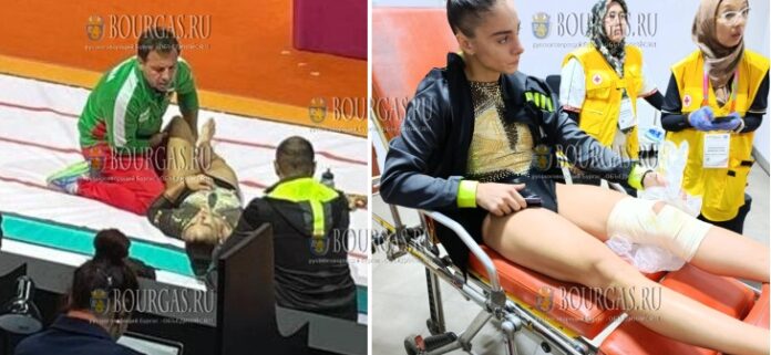 болгарская гимнастка - Валентина Георгиева, получила серьезную травму на чемпионате мира в Джакарте, Индонезия болгарская гимнастка - Валентина Георгиева, получила серьезную травму на чемпионате мира в Джакарте, Индонезия